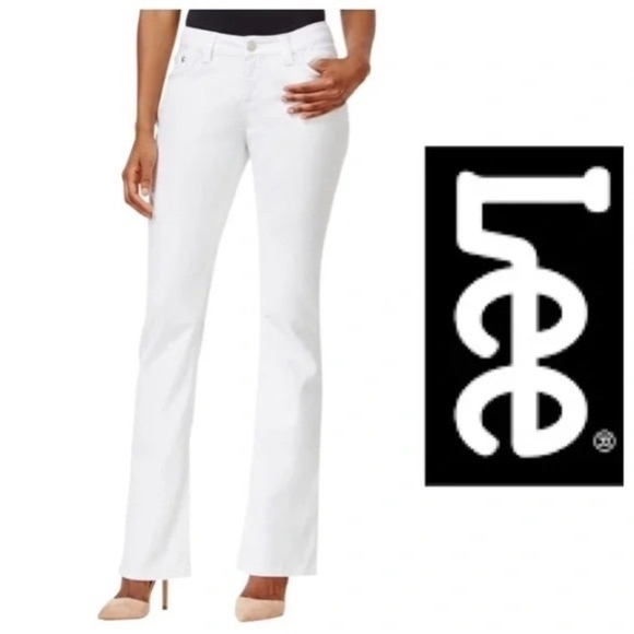 Women’s Jeans LEE Platinum Label Trousers White Bootcut Mid Rise Jeans - Picture 1 of 6